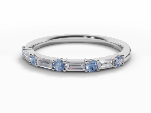 Blue Topaz and Diamond Eternity Ring